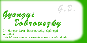 gyongyi dobrovszky business card
